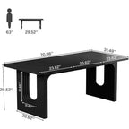 Lantine - Tavolo da pranzo moderno per 6 persone, tavolo da pranzo da cucina grande da 180 cm con base a piedistallo in legno, per cucina, sala da pranzo, soggiorno