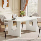 Lantine - Tavolo da pranzo moderno per 6 persone, tavolo da pranzo da cucina grande da 180 cm con base a piedistallo in legno, per cucina, sala da pranzo, soggiorno