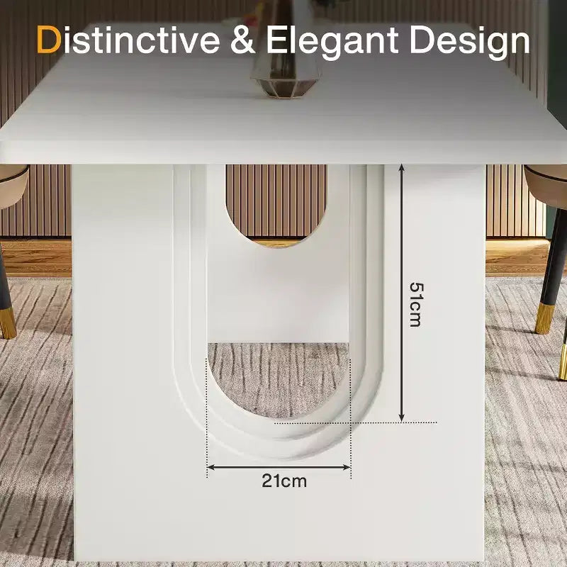 Lantine - Tavolo da pranzo moderno per 6 persone, tavolo da pranzo da cucina grande da 180 cm con base a piedistallo in legno, per cucina, sala da pranzo, soggiorno