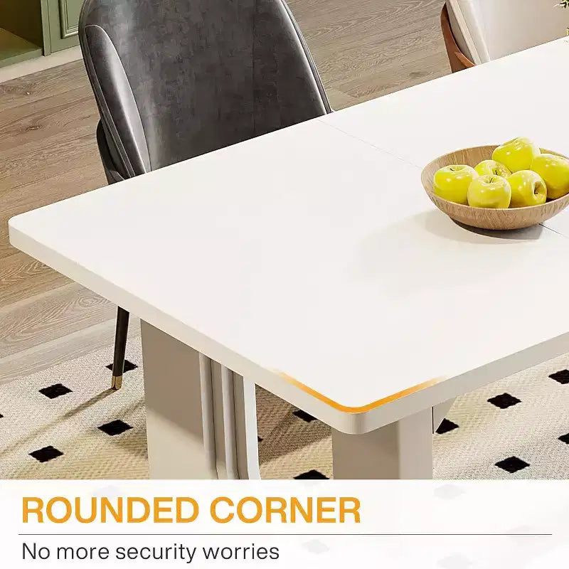 Lantine - Tavolo da pranzo moderno per 6 persone, tavolo da pranzo da cucina grande da 180 cm con base a piedistallo in legno, per cucina, sala da pranzo, soggiorno