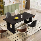 Lantine - Tavolo da pranzo moderno per 6 persone, tavolo da pranzo da cucina grande da 180 cm con base a piedistallo in legno, per cucina, sala da pranzo, soggiorno