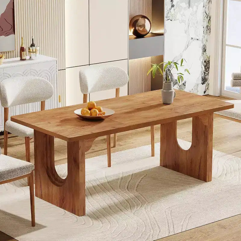 Lantine - Tavolo da pranzo moderno per 6 persone, tavolo da pranzo da cucina grande da 180 cm con base a piedistallo in legno, per cucina, sala da pranzo, soggiorno
