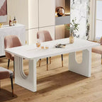 Lantine - Tavolo da pranzo moderno per 6 persone, tavolo da pranzo da cucina grande da 180 cm con base a piedistallo in legno, per cucina, sala da pranzo, soggiorno