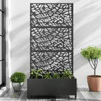 MAYEERTY Fioriera con traliccio in ferro nero Rete Stile 01 72x47x16in Set da 3 pezzi