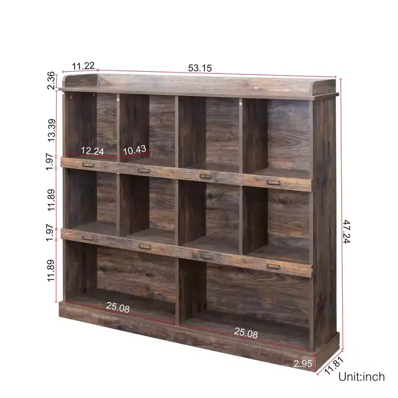 Libreria a 3 ripiani in legno espresso alta 119,9 cm AndMakers