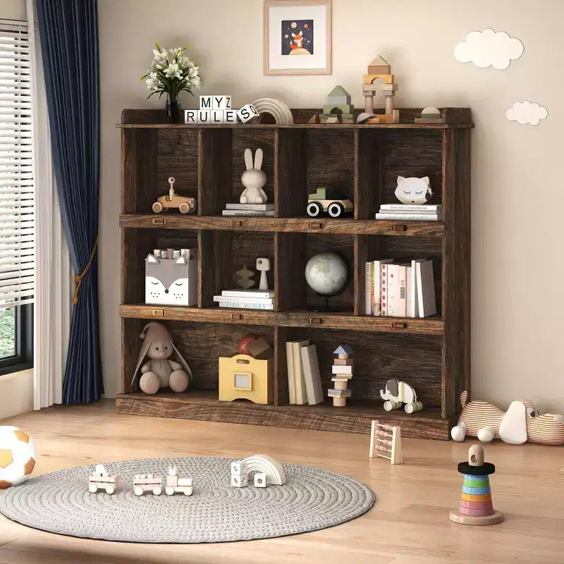 Libreria a 3 ripiani in legno espresso alta 119,9 cm AndMakers