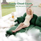 Divano Sezionale Cloud in ciniglia - Gommapiuma Trapuntata ad Alta Densità, Braccioli Ergonomici, Perfetto per la Camera da Letto o il Soggiorno di Piccole Dimensioni