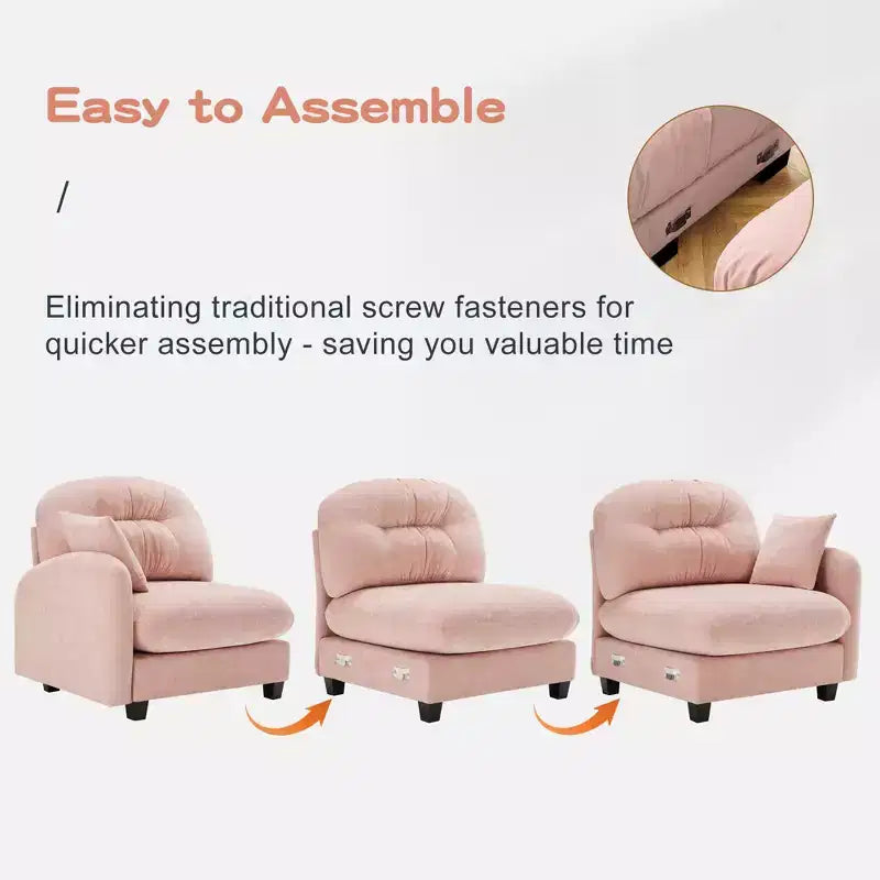 Divano Sezionale Cloud in ciniglia - Gommapiuma Trapuntata ad Alta Densità, Braccioli Ergonomici, Perfetto per la Camera da Letto o il Soggiorno di Piccole Dimensioni