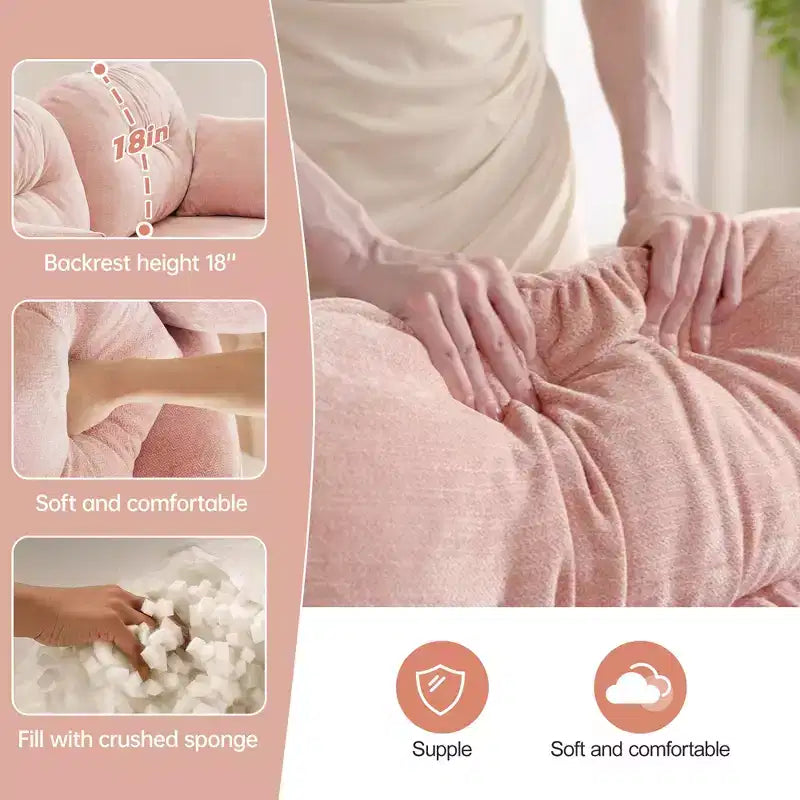 Divano Sezionale Cloud in ciniglia - Gommapiuma Trapuntata ad Alta Densità, Braccioli Ergonomici, Perfetto per la Camera da Letto o il Soggiorno di Piccole Dimensioni