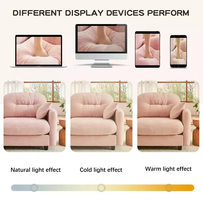 Divano Sezionale Cloud in ciniglia - Gommapiuma Trapuntata ad Alta Densità, Braccioli Ergonomici, Perfetto per la Camera da Letto o il Soggiorno di Piccole Dimensioni