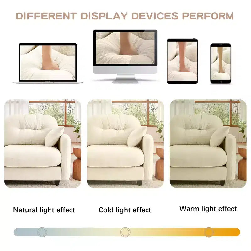 Divano Sezionale Cloud in ciniglia - Gommapiuma Trapuntata ad Alta Densità, Braccioli Ergonomici, Perfetto per la Camera da Letto o il Soggiorno di Piccole Dimensioni