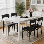 Dining Chairs Set of 4, PU Leather Kitchen Chairs, Dining Room Upholstered Chairs Set, Black Chair for Various Tables, Kitchen, Apartment