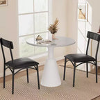 Set di 4 sedie da pranzo, sedie da cucina in pelle PU, set di sedie da pranzo imbottite, sedia nera per vari tavoli, cucina, appartamento