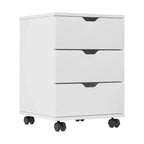 MAYEERTY 1622 Inch Armadietto verticale in legno a 3 cassetti bianco - con ruote, completamente assemblato per l'home office