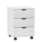 MAYEERTY 1622 Inch Armadietto verticale in legno a 3 cassetti bianco - con ruote, completamente assemblato per l'home office