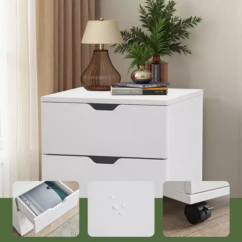 MAYEERTY 1622 Inch Armadietto verticale in legno a 3 cassetti bianco - con ruote, completamente assemblato per l'home office