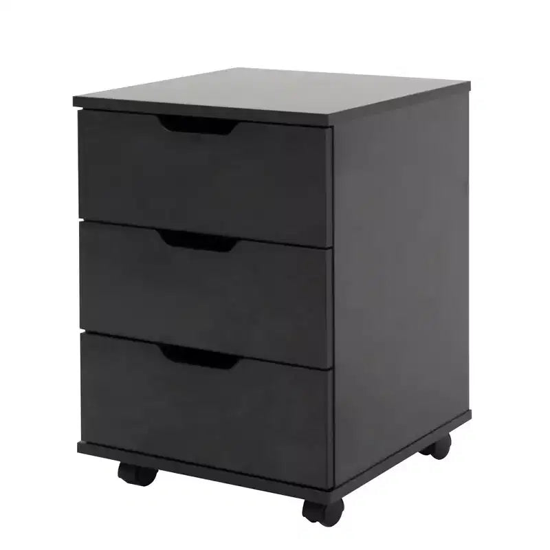 MAYEERTY 1622 Inch Armadietto verticale in legno a 3 cassetti bianco - con ruote, completamente assemblato per l'home office