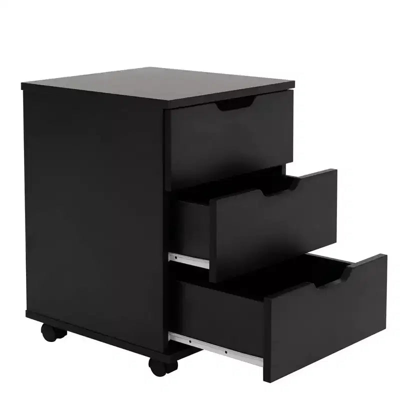 MAYEERTY 1622 Inch Armadietto verticale in legno a 3 cassetti bianco - con ruote, completamente assemblato per l'home office