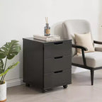 MAYEERTY 1622 Inch Armadietto verticale in legno a 3 cassetti bianco - con ruote, completamente assemblato per l'home office