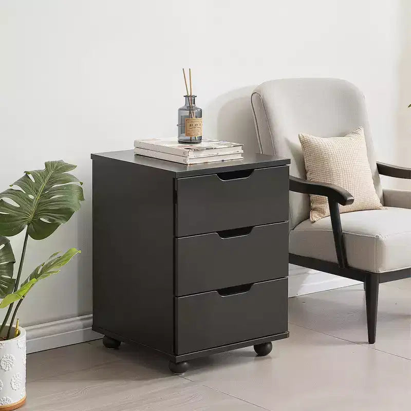 MAYEERTY 1622 Inch Armadietto verticale in legno a 3 cassetti bianco - con ruote, completamente assemblato per l'home office