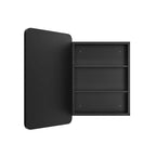 MAYEERTY 28 x 20 pollici, moderno armadietto a specchio rettangolare per bagno, specchio da parete con cornice in metallo e contenitore, nero