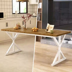 Tavolo da pranzo Vipbear Farmhouse per 6 persone, tavolo da pranzo rettangolare in legno da 70,8 pollici, tavolo da cucina rustico con gambe in metallo resistente per sala da pranzo
