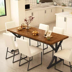 Tavolo da pranzo Vipbear Farmhouse per 6 persone, tavolo da pranzo rettangolare in legno da 70,8 pollici, tavolo da cucina rustico con gambe in metallo resistente per sala da pranzo