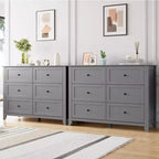 Coolmee Comò per Camera da Letto, Comò a 6 Cassetti per TV da 48 pollici, Porta TV Moderno in Legno per Soggiorno, Ripostiglio, Ingresso, Corridoio