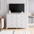 Coolmee Comò per Camera da Letto, Comò a 6 Cassetti per TV da 48 pollici, Porta TV Moderno in Legno per Soggiorno, Ripostiglio, Ingresso, Corridoio