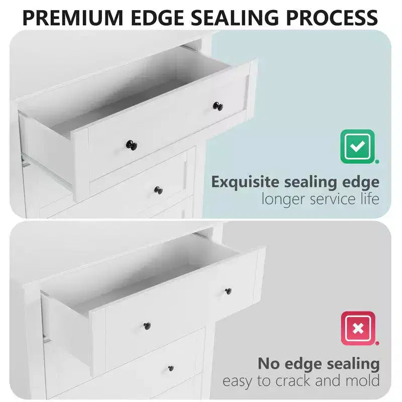 Coolmee Comò per Camera da Letto, Comò a 6 Cassetti per TV da 48 pollici, Porta TV Moderno in Legno per Soggiorno, Ripostiglio, Ingresso, Corridoio