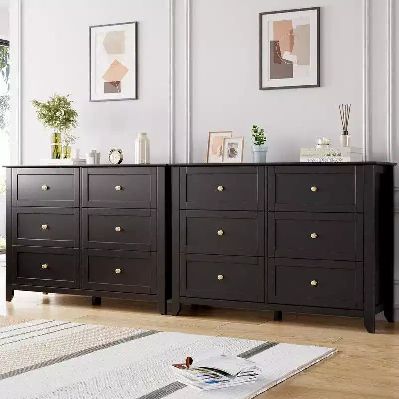 Coolmee Comò per Camera da Letto, Comò a 6 Cassetti per TV da 48 pollici, Porta TV Moderno in Legno per Soggiorno, Ripostiglio, Ingresso, Corridoio