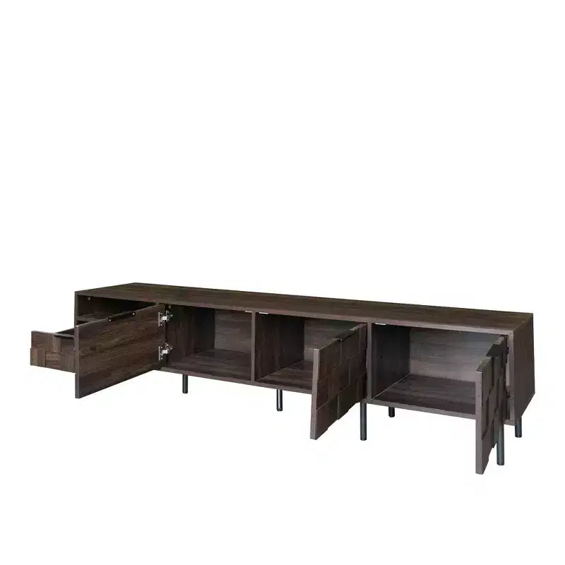 Bestier 78" Mobile TV Stand di design moderno della metà del secolo per TV da 65 pollici in su, console TV con armadietti portaoggetti per soggiorno, mobile TV con vano portaoggetti