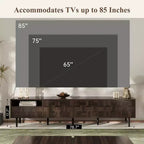 Bestier 78" Mobile TV Stand di design moderno della metà del secolo per TV da 65 pollici in su, console TV con armadietti portaoggetti per soggiorno, mobile TV con vano portaoggetti