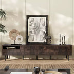 Bestier 78" Mobile TV Stand di design moderno della metà del secolo per TV da 65 pollici in su, console TV con armadietti portaoggetti per soggiorno, mobile TV con vano portaoggetti