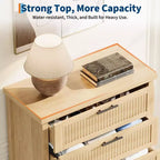 Comò a 5 cassetti per camera da letto, cassettiera alta 114 cm in legno con maniglie in metallo, comodino stretto, organizer scanalato per vestiti