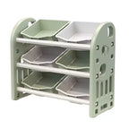 Organizzatore Porta Giocattoli per Bambini con 6 Contenitori, Set di Mobili per la Cameretta Multi-funzionale Porta Giocattoli per Sala Giochi, Camera da Letto, Soggiorno, Verde