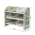 Organizzatore Porta Giocattoli per Bambini con 6 Contenitori, Set di Mobili per la Cameretta Multi-funzionale Porta Giocattoli per Sala Giochi, Camera da Letto, Soggiorno, Verde
