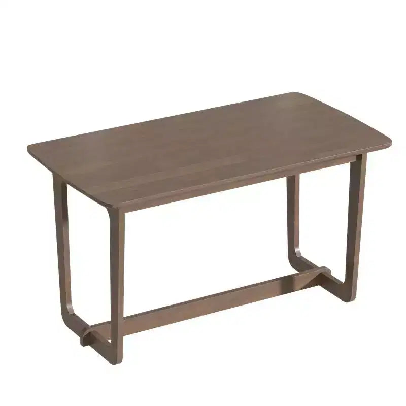 Famapy Scrivania da Ufficio per Casa in Legno Massello di Gomma Stile Mid-Century con Angoli Arrotondati, Scrivania Moderna, Scrivania Minimalista per Scrittura e Computer