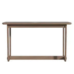 Famapy Scrivania da Ufficio per Casa in Legno Massello di Gomma Stile Mid-Century con Angoli Arrotondati, Scrivania Moderna, Scrivania Minimalista per Scrittura e Computer