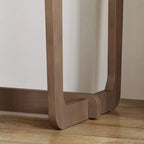 Famapy Scrivania da Ufficio per Casa in Legno Massello di Gomma Stile Mid-Century con Angoli Arrotondati, Scrivania Moderna, Scrivania Minimalista per Scrittura e Computer