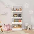 Okak Minimalism Kids Bookshelf, Storage Shelves with 4-Tier, Toy Storage case for Kids Room, Living Room, Playroom, White