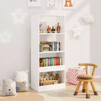 Okak Libreria per bambini in stile minimalista, ripiani portaoggetti a 4 livelli, contenitore per giocattoli per la camera dei bambini, il soggiorno, la sala giochi, colore bianco
