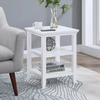 HomeStock Tavolino da Salotto Rettangolare in Legno, Colore Bianco, Altezza 61 cm, 1 Pezzo