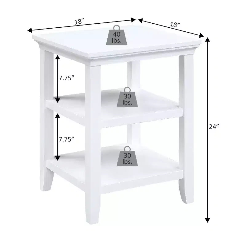 HomeStock Tavolino da Salotto Rettangolare in Legno, Colore Bianco, Altezza 61 cm, 1 Pezzo