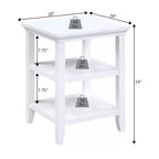 HomeStock Tavolino da Salotto Rettangolare in Legno, Colore Bianco, Altezza 61 cm, 1 Pezzo