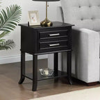 HomeStock Tavolino da divano in legno nero rettangolare alto 73 cm 1 pezzo