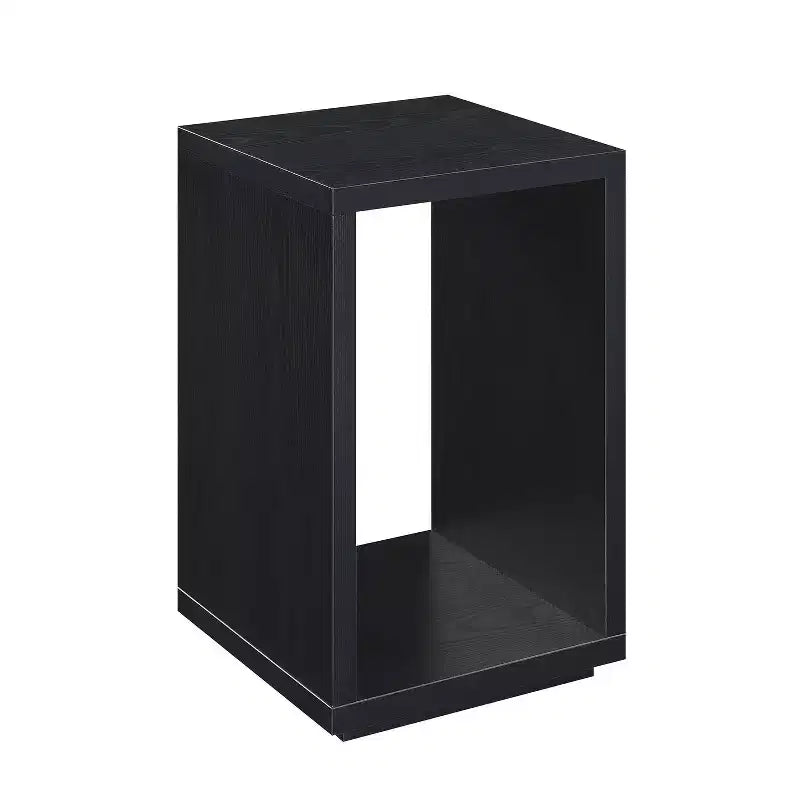 HomeStock 26 in.H Black Color Rectangle Wood Table Top End Table 1 -piece