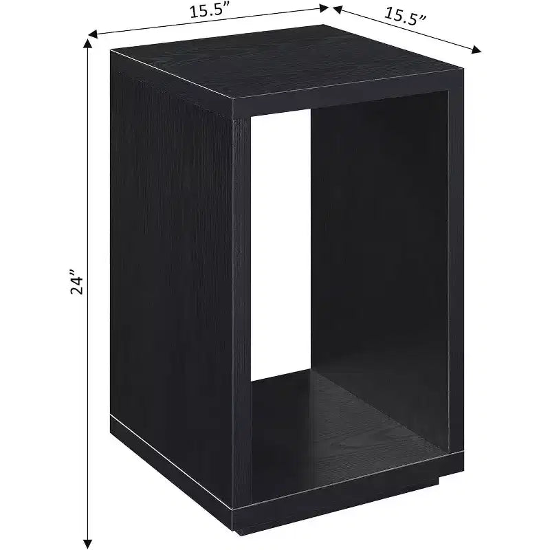 HomeStock Tavolino da Salotto Rettangolare Nero in Legno, 66 cm H, 1 Pezzo