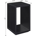 HomeStock Tavolino da Salotto Rettangolare Nero in Legno, 66 cm H, 1 Pezzo