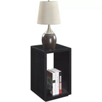 HomeStock Tavolino da Salotto Rettangolare Nero in Legno, 66 cm H, 1 Pezzo